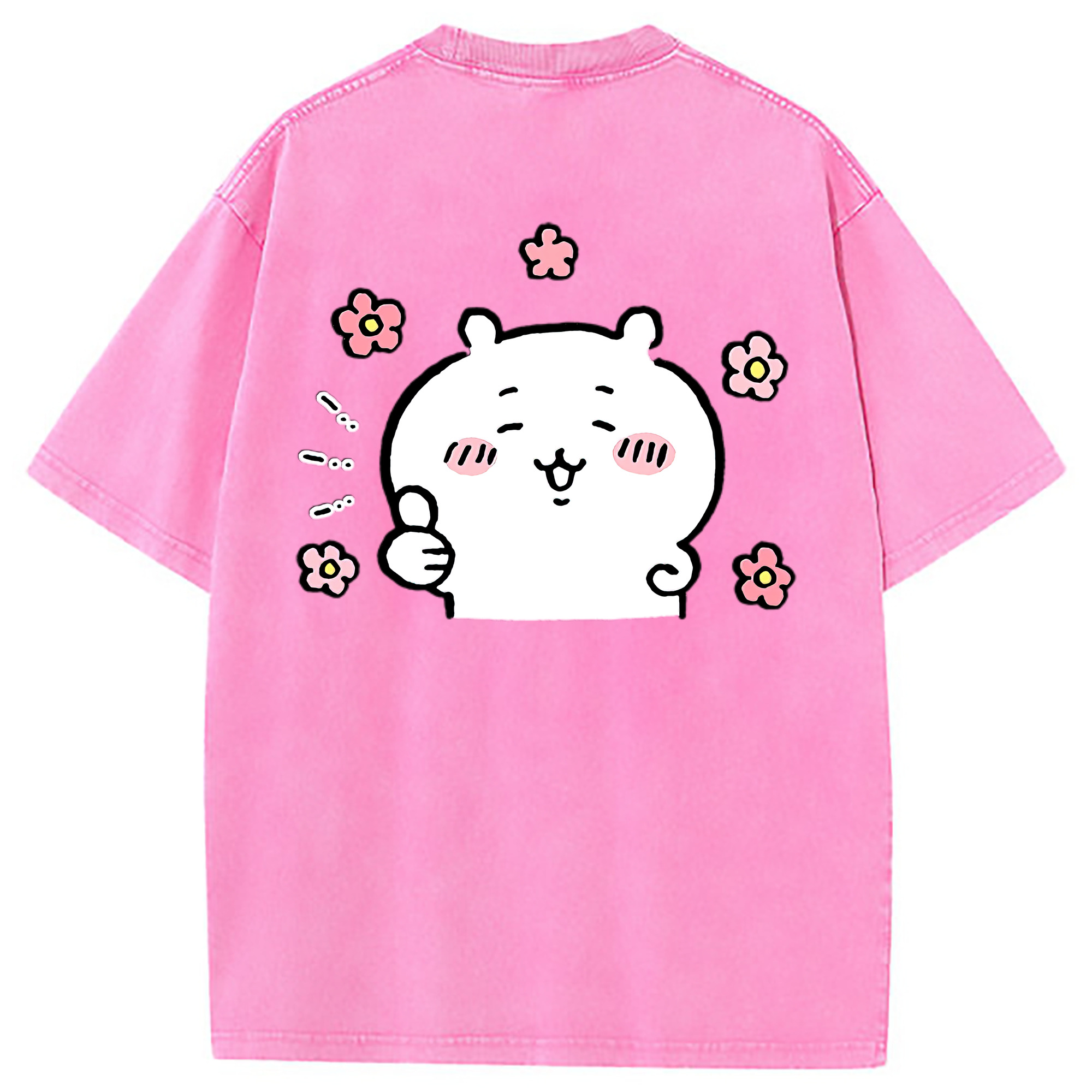 （画像用） ちいかわ ちいかわ Chii-kawa chiikawa 綿100% ヴィンテージ風 半袖Tシャツ（背面プリント）